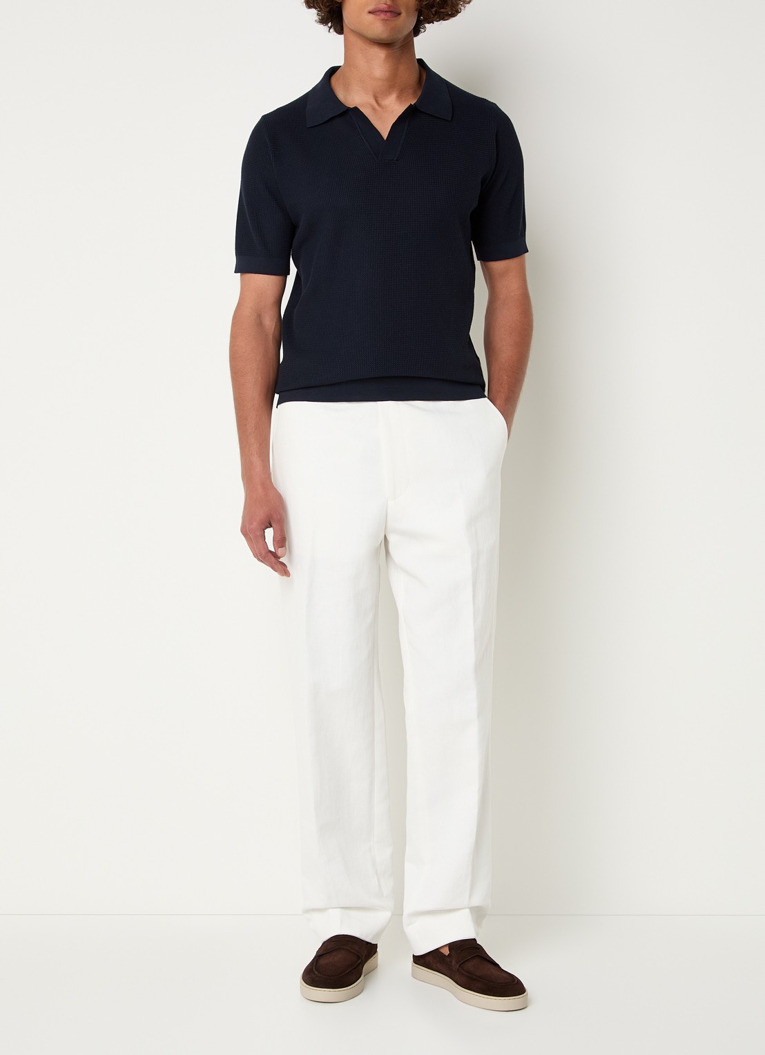 Oscar Jacobson Straight fit pantalon met steekzakken - voorkant 5 gebroken wit