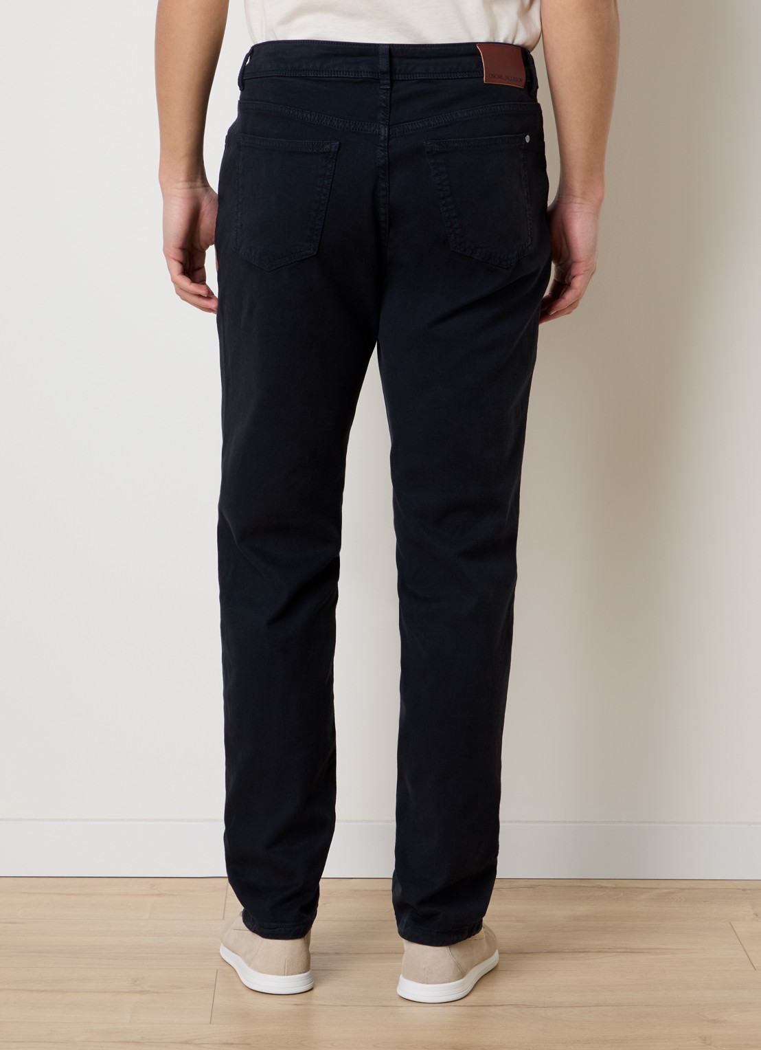 Oscar Jacobson Straight leg jeans met gekleurde wassing - achterkant donkerblauw