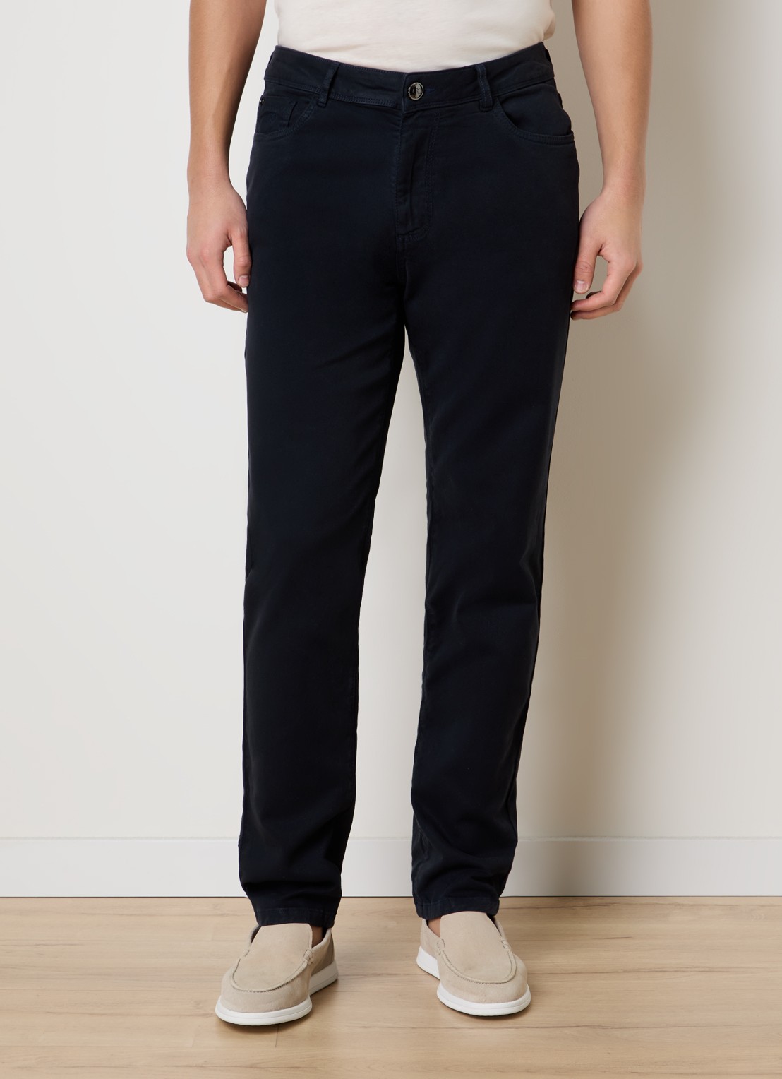 Oscar Jacobson Straight leg jeans met gekleurde wassing - detail 2 donkerblauw