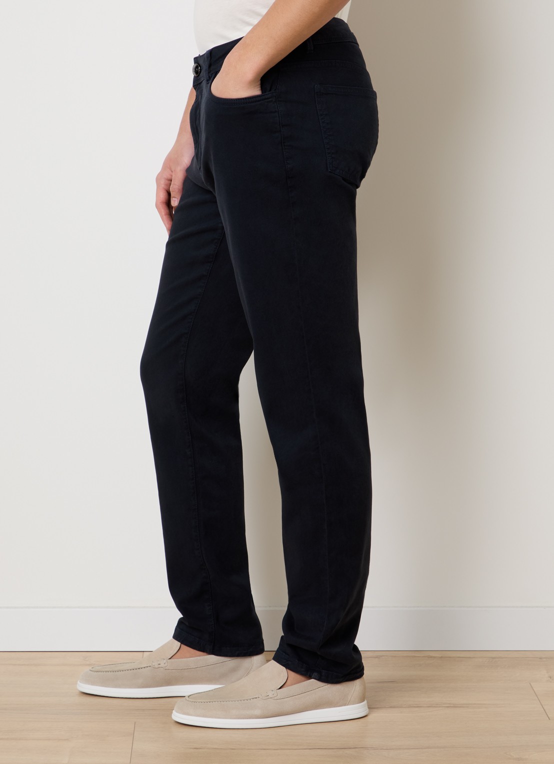Oscar Jacobson Straight leg jeans met gekleurde wassing - detail 3 donkerblauw