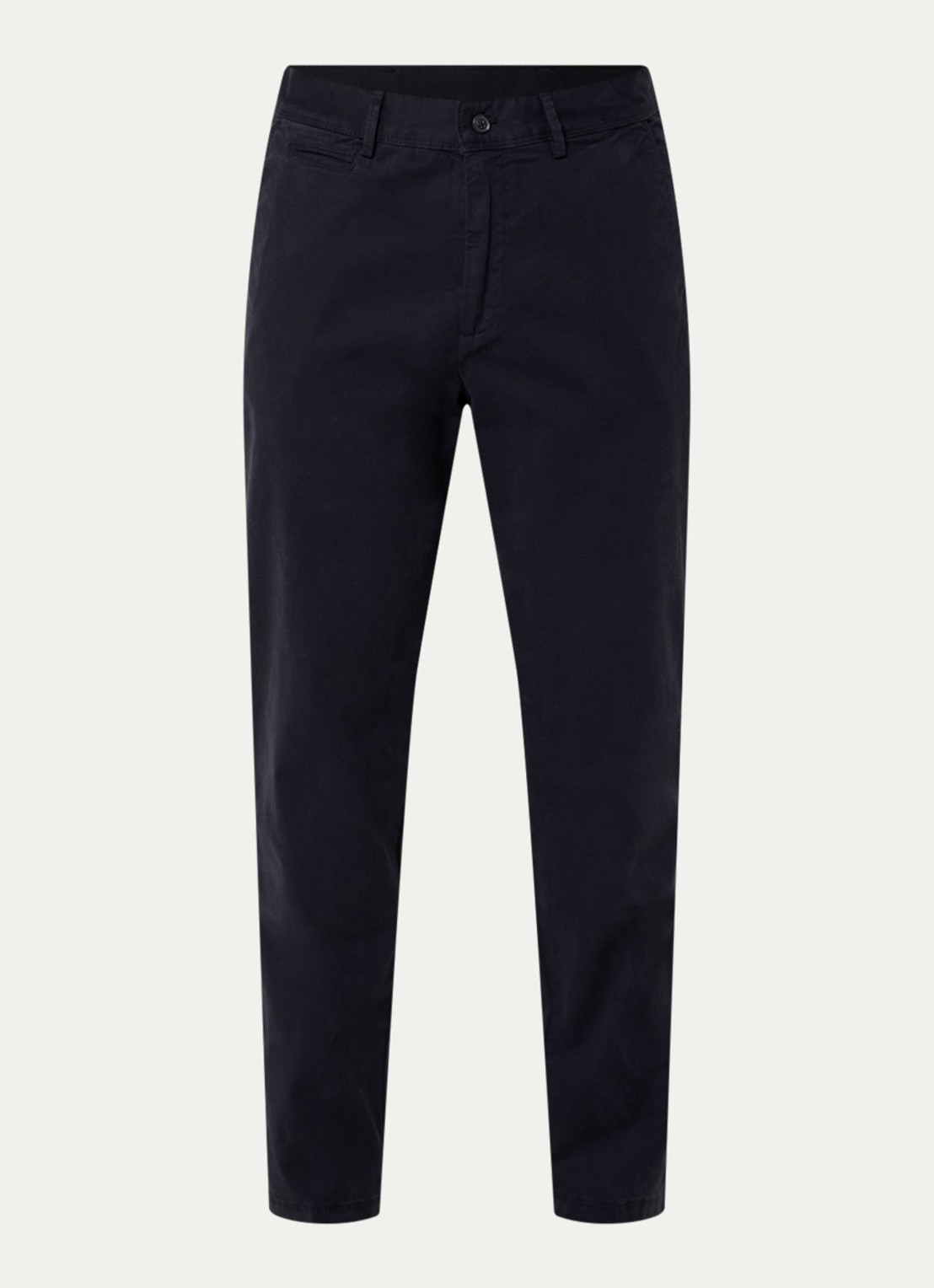 Oscar Jacobson Tapered fit chino met steekzakken  - voorkant donkerblauw