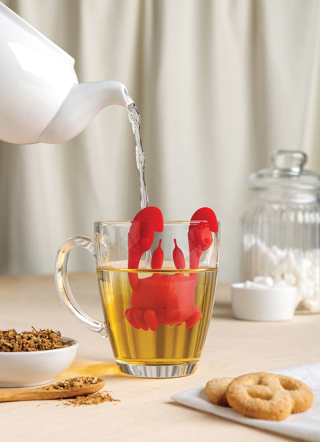 Ototo Crab theefilter  - detail 5 rood