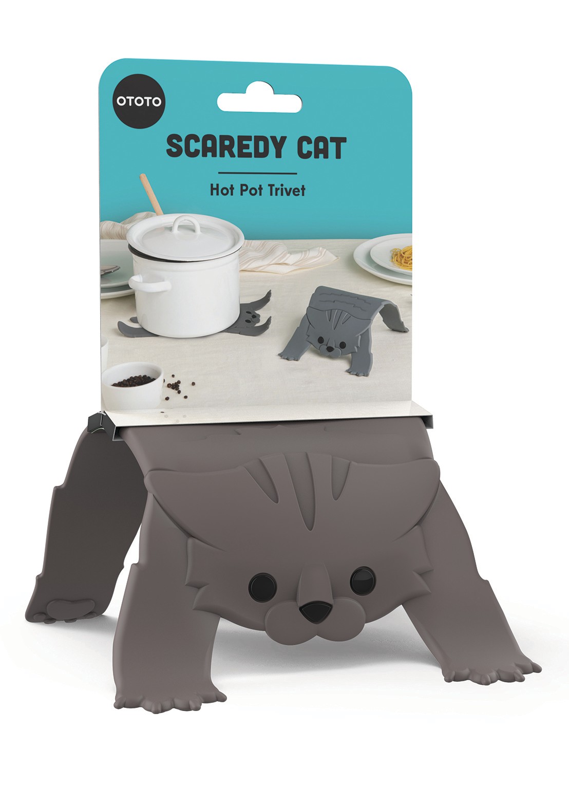 Ototo Scaredy Cat onderzetter  - detail 5 grijs