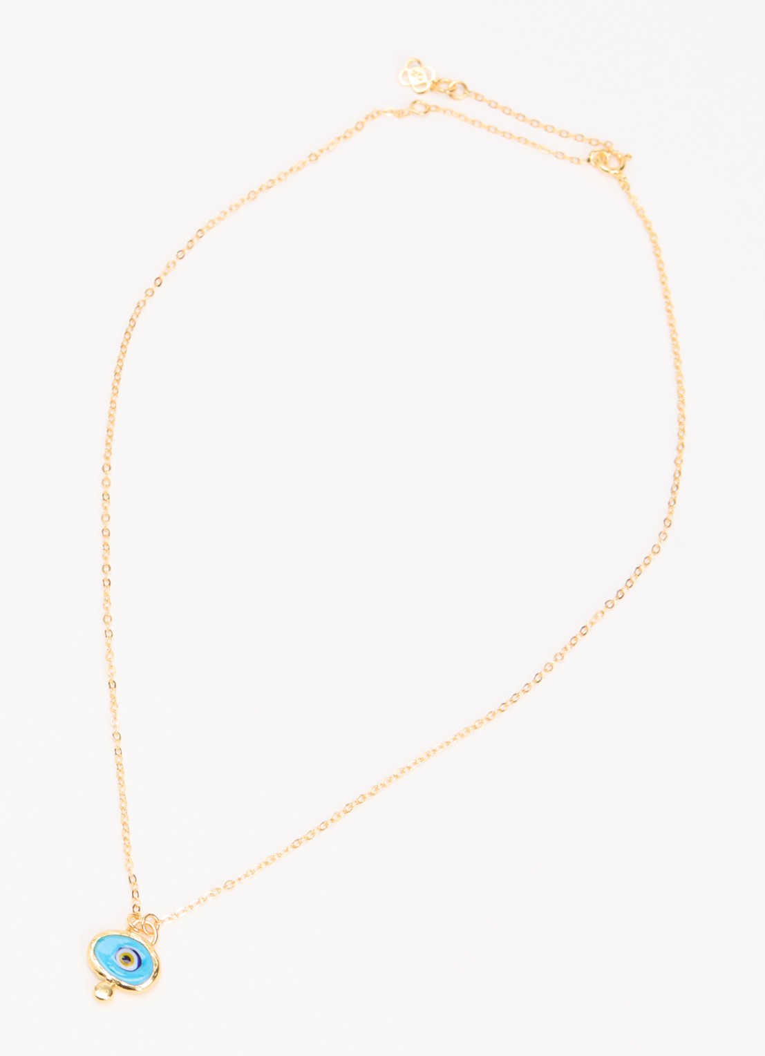 Ottoman Hands Alara Evil Eye ketting verguld - detail goud