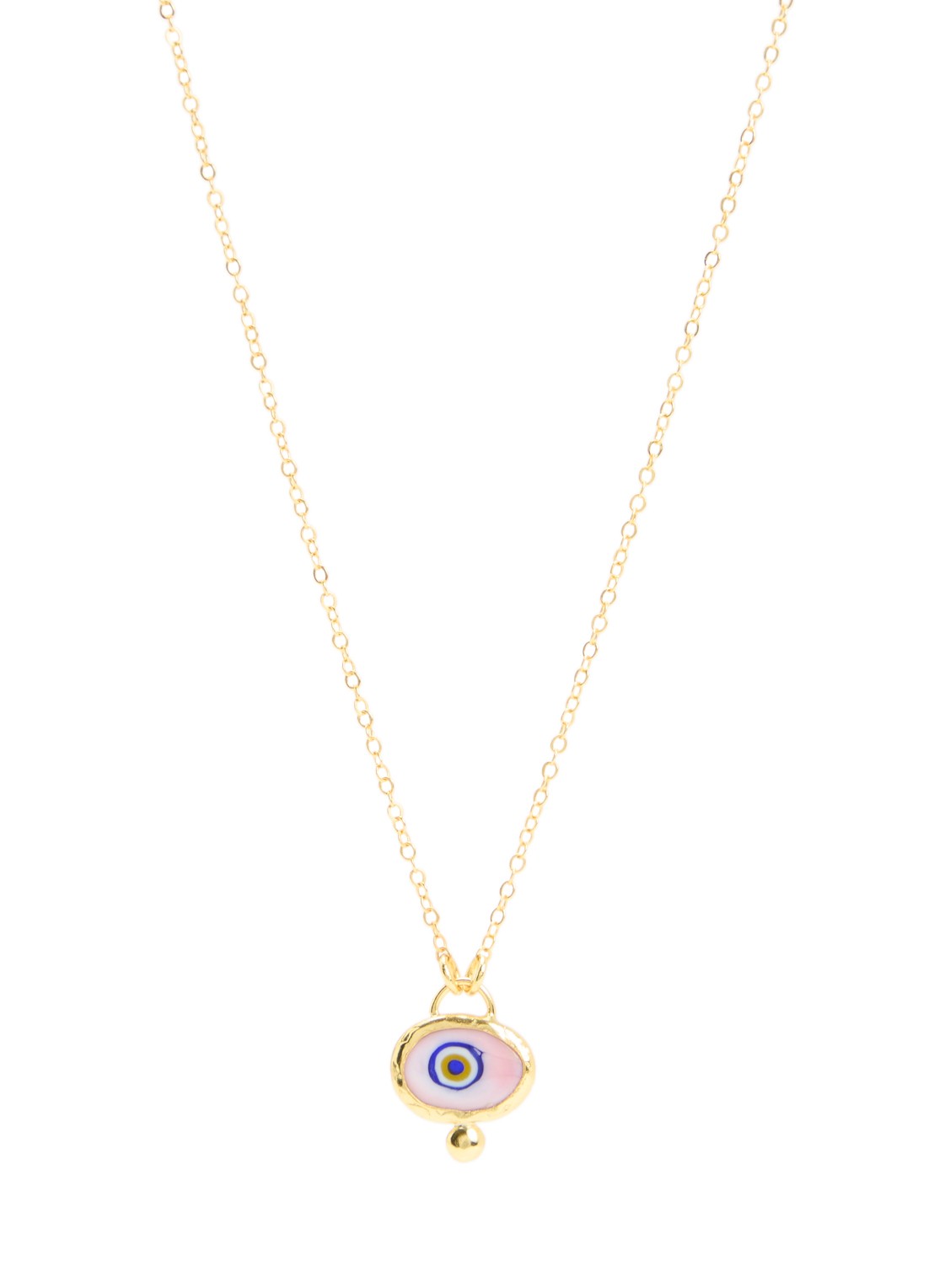 Ottoman Hands Alara Evil Eye ketting verguld - voorkant goud