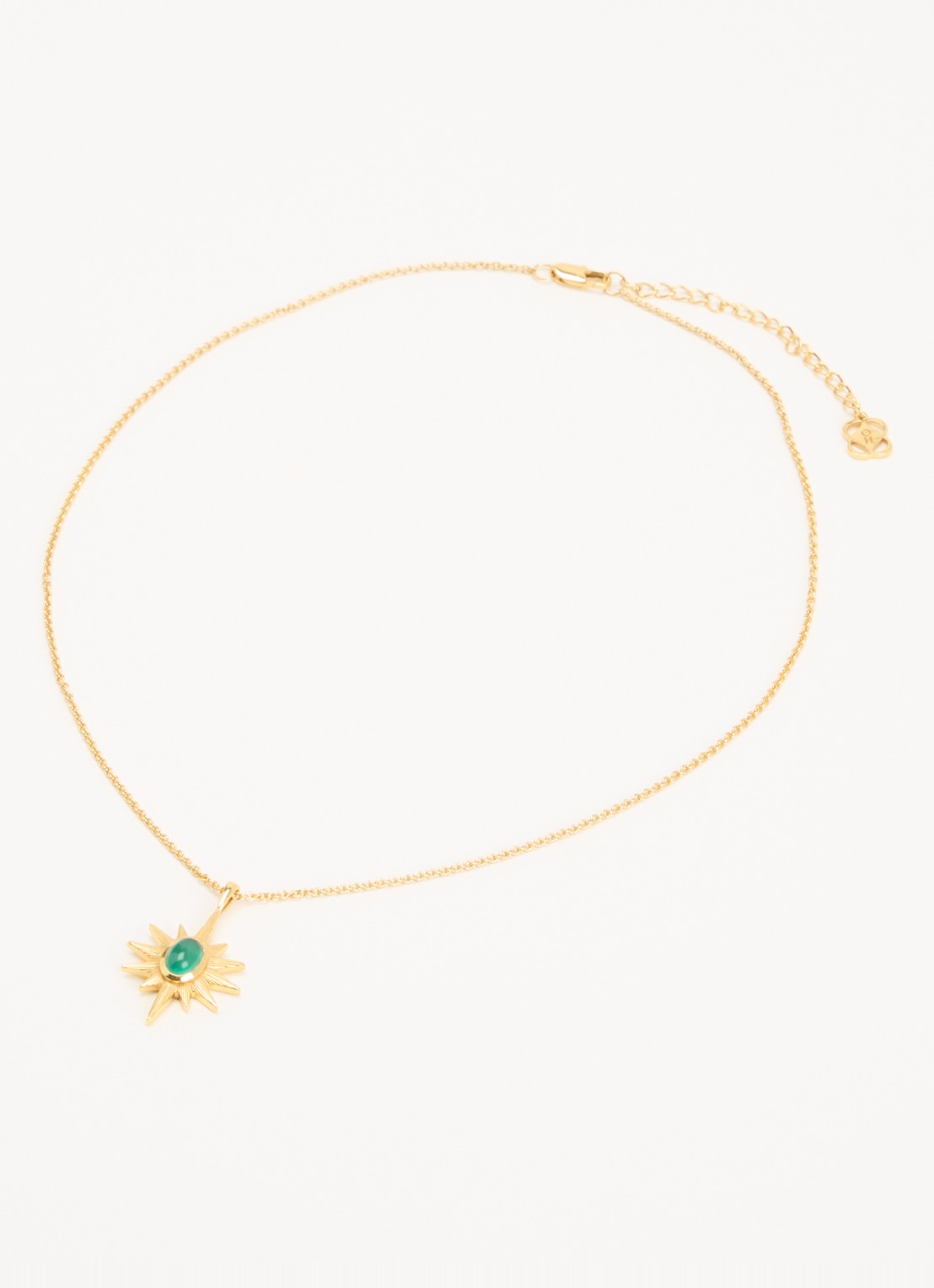 Ottoman Hands Emerald Star ketting verguld - detail 3 goud