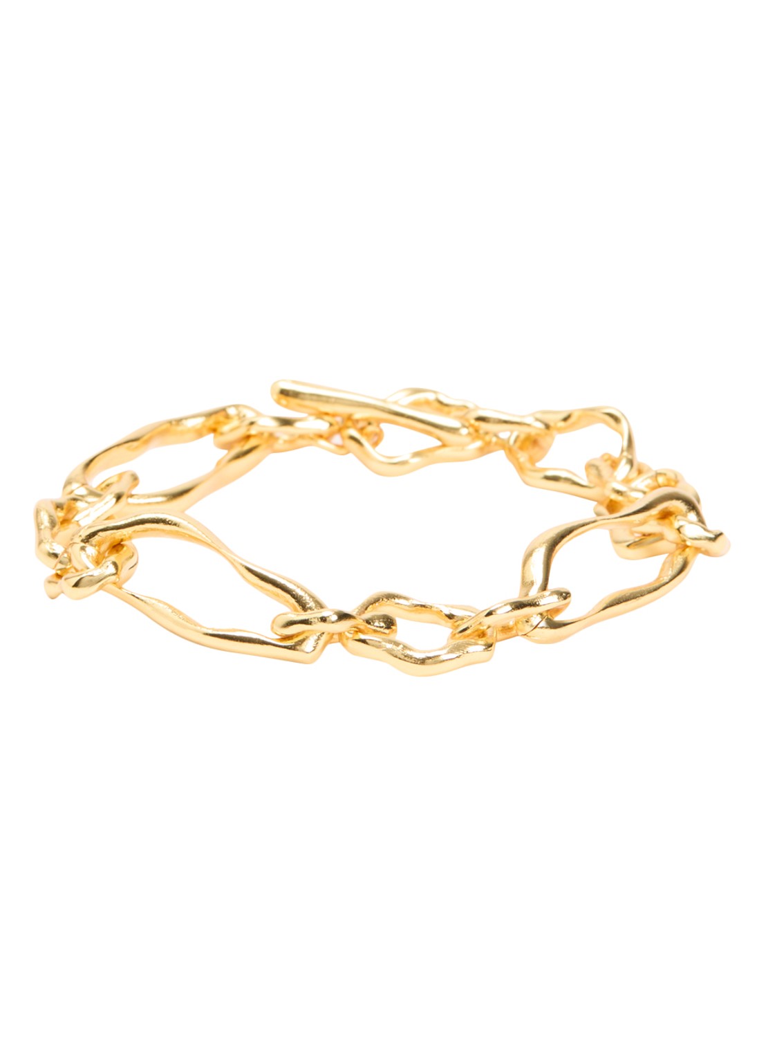 Ottoman Hands Etta schakelarmband verguld - voorkant goud