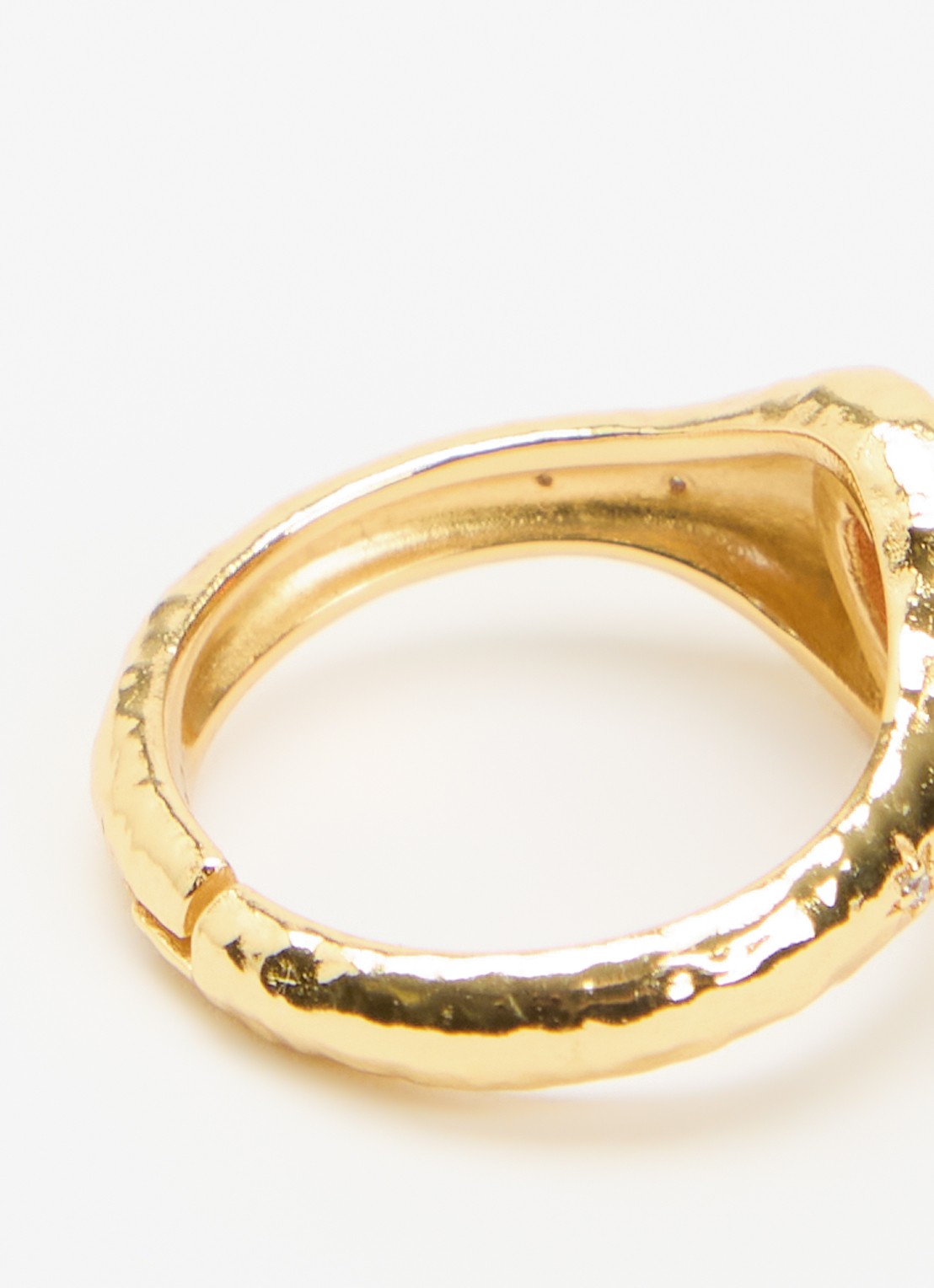 Ottoman Hands Garnet Heart ring verguld - detail 3 goud