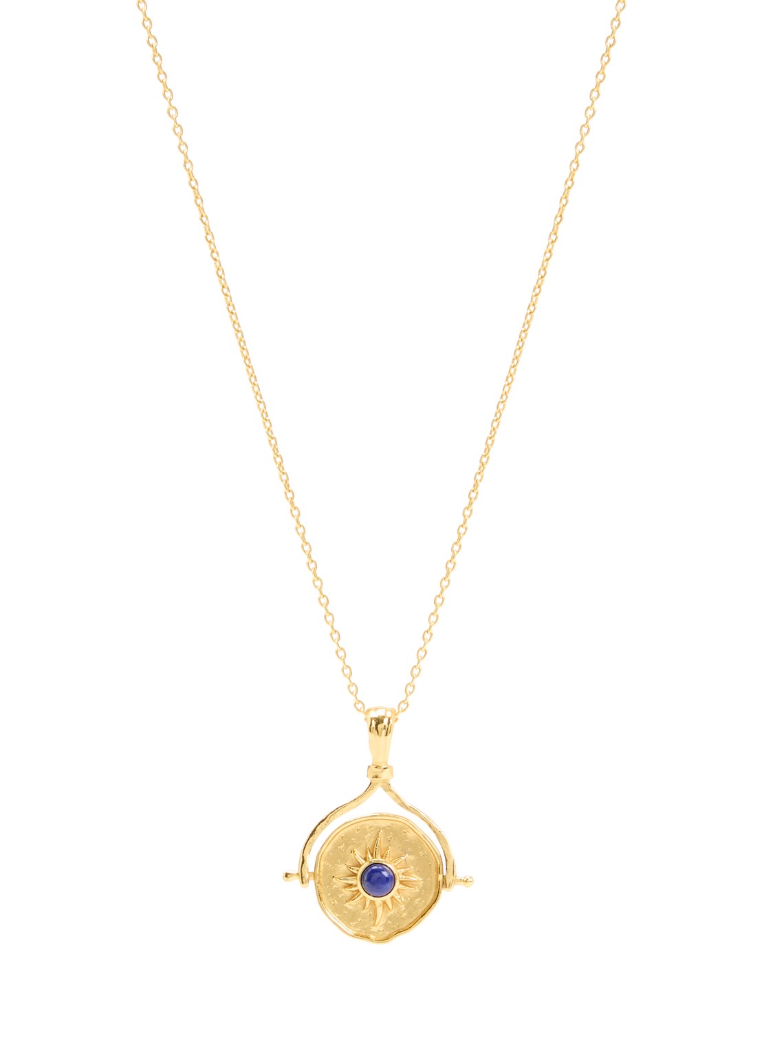 Ottoman Hands Lapis Sun Rotating ketting verguld - voorkant goud