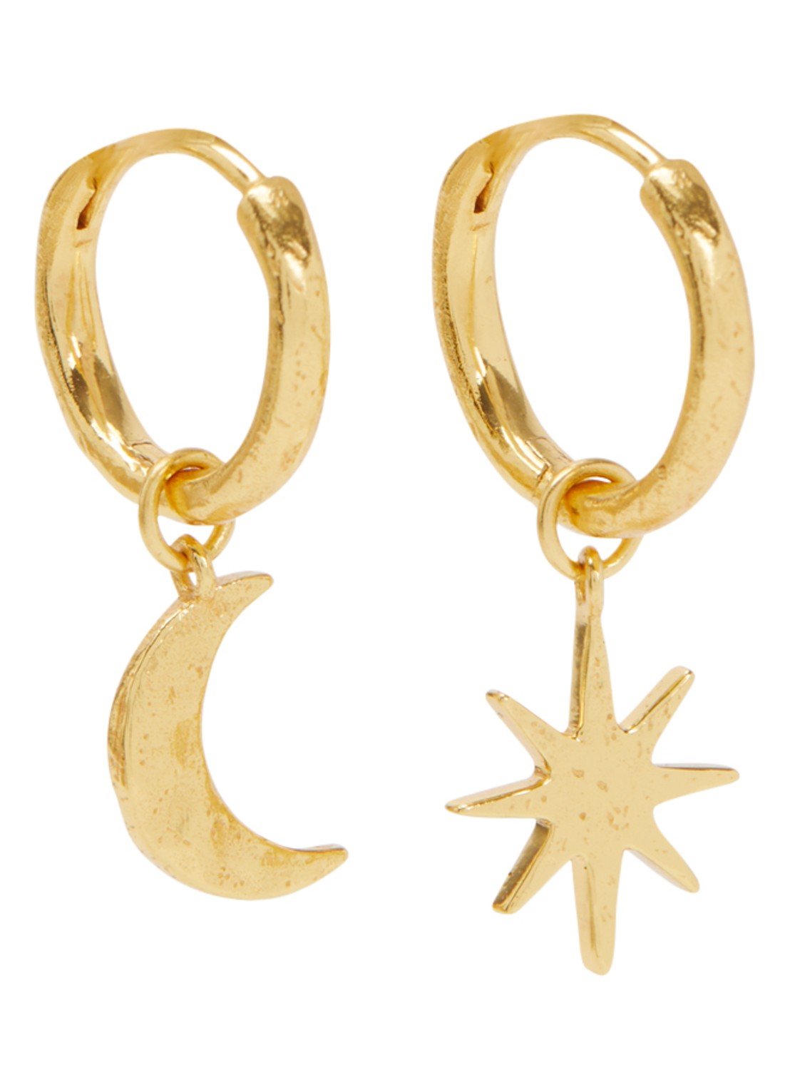 Ottoman Hands Moon and Star oorringen verguld - voorkant goud