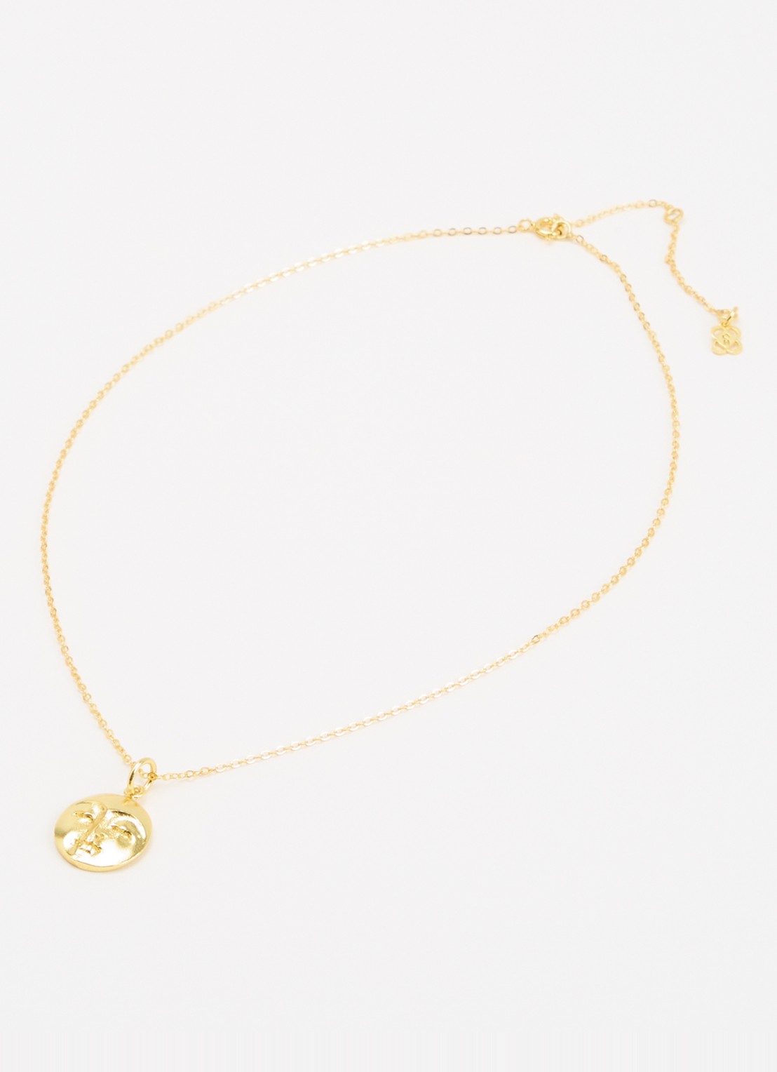 Ottoman Hands Moon Face ketting verguld - detail 3 goud
