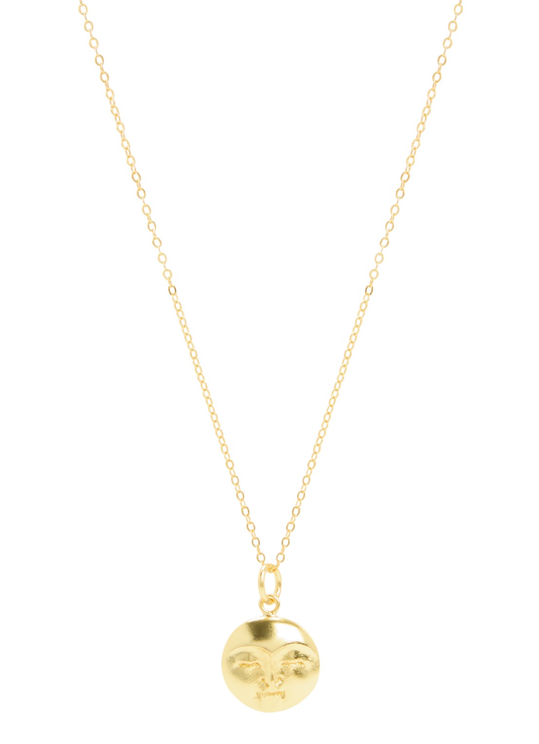 Ottoman Hands Moon Face ketting verguld - voorkant goud