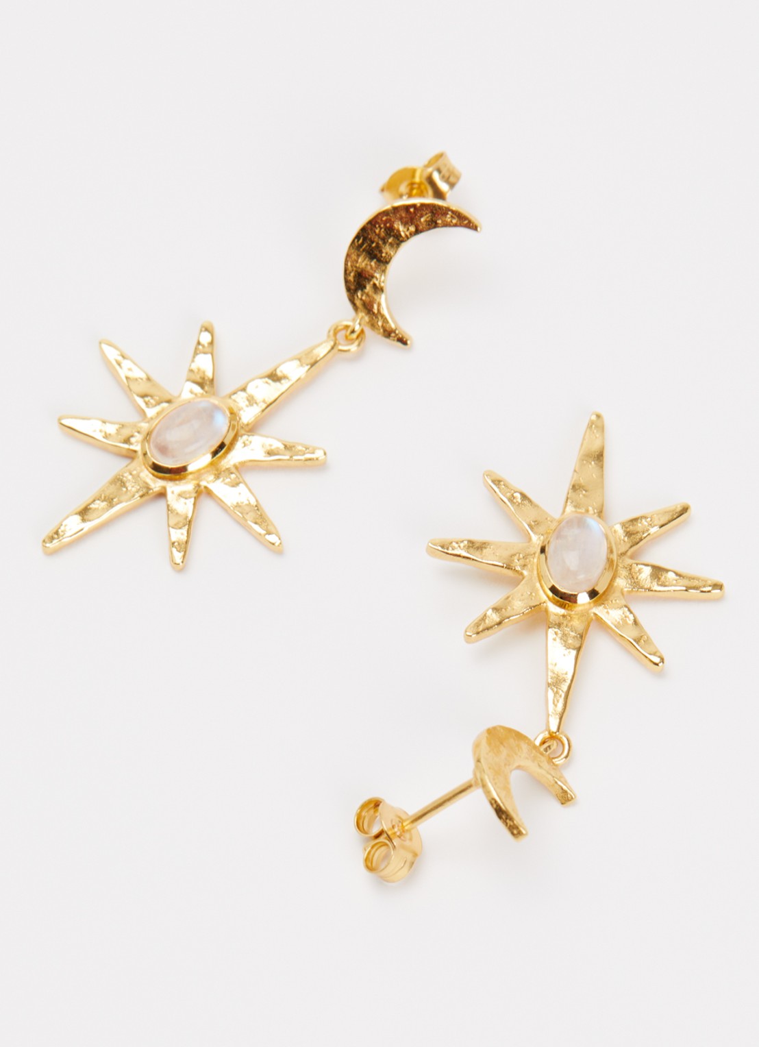 Ottoman Hands Moonstone oorstekers verguld - detail goud
