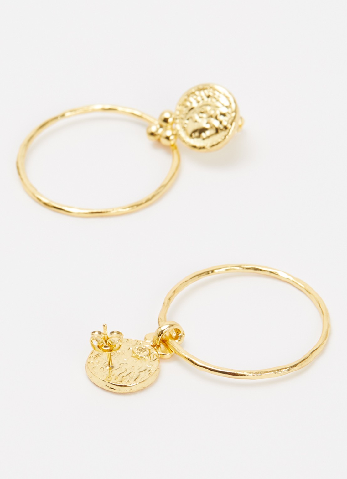 Ottoman Hands Myia Gold Coin oorstekers verguld - detail goud