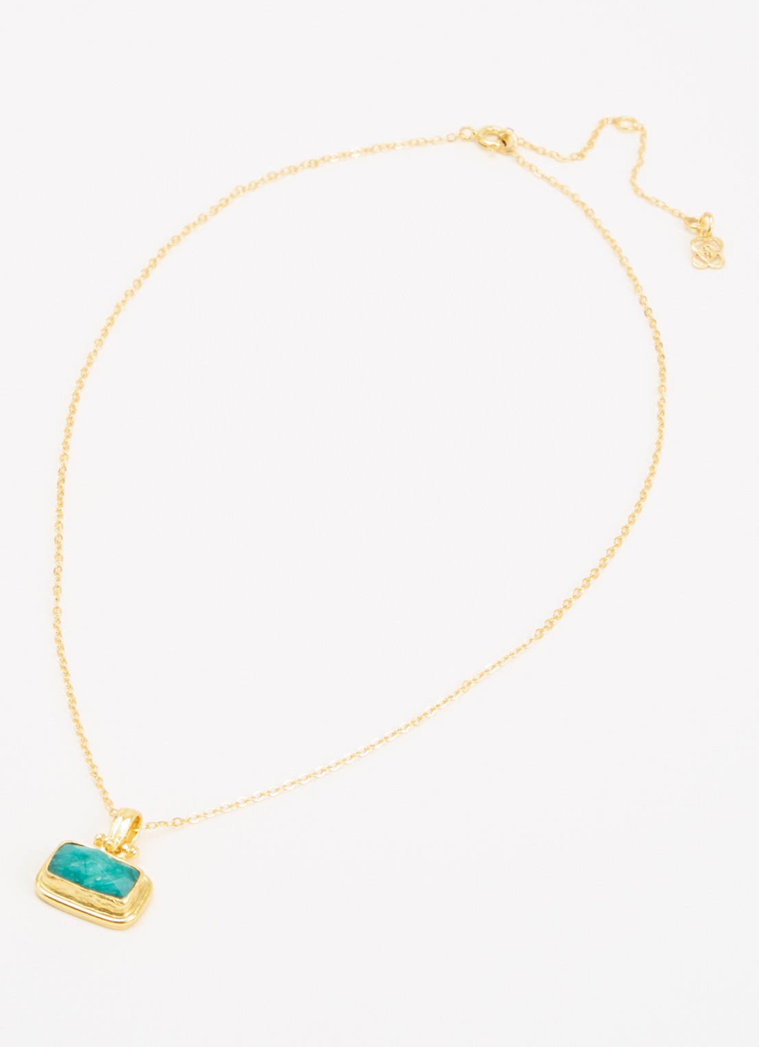 Ottoman Hands Noa Emerald ketting verguld - detail 3 goud
