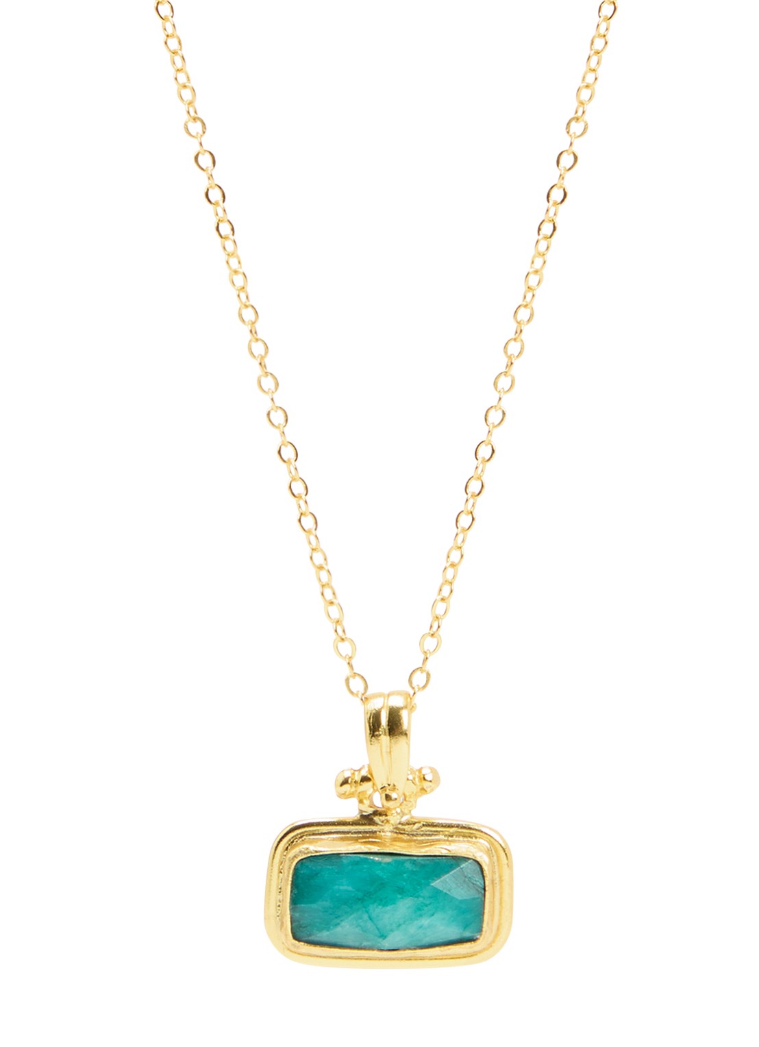 Ottoman Hands Noa Emerald ketting verguld - voorkant goud