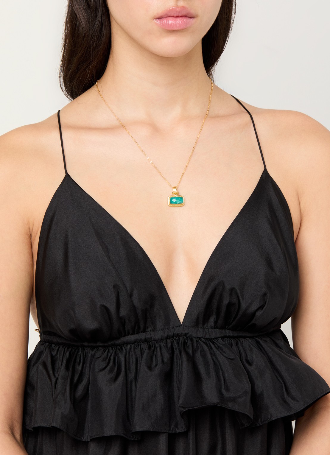 Ottoman Hands Noa Emerald ketting verguld - voorkant 2 goud