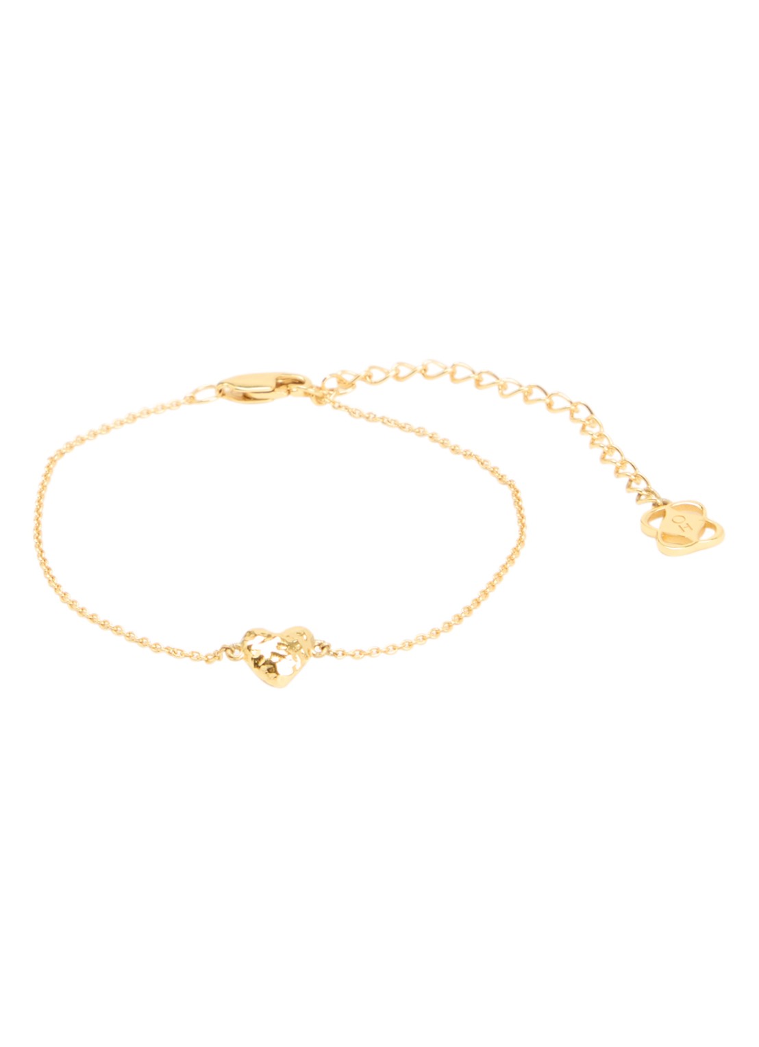 Ottoman Hands Single Heart armband verguld - voorkant goud