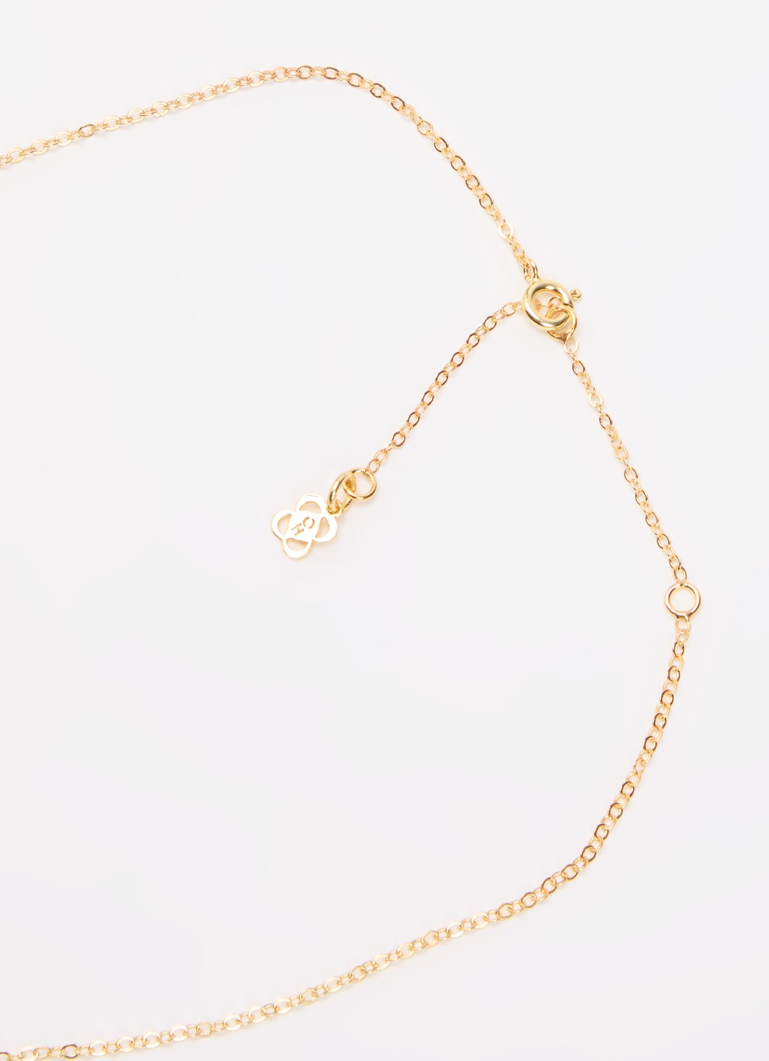 Ottoman Hands Sunrise Aqua Chalcedony ketting verguld - detail 3 groen