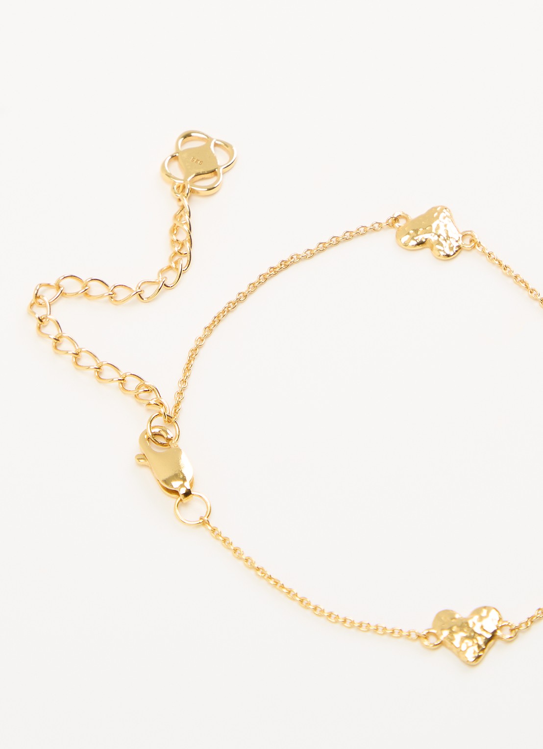 Ottoman Hands Triple Heart armband verguld - detail 3 goud