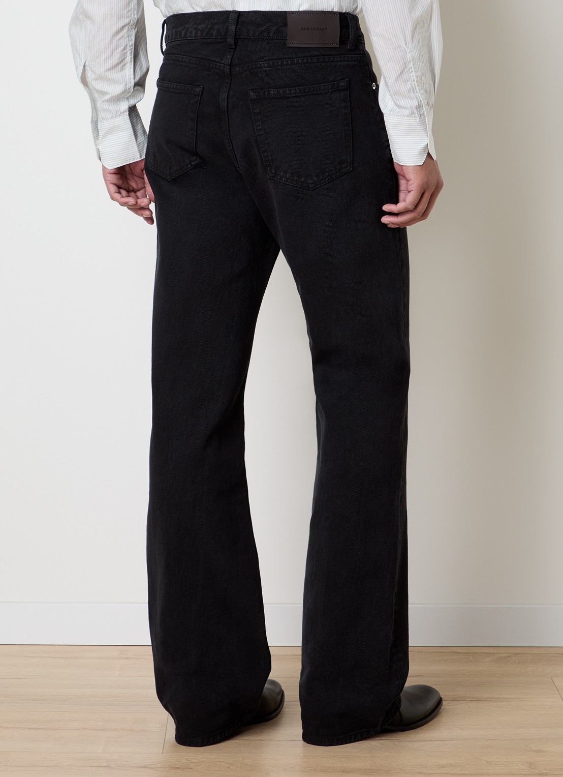 Our Legacy Carlson straight leg jeans met gekleurde wassing - achterkant 6 zwart