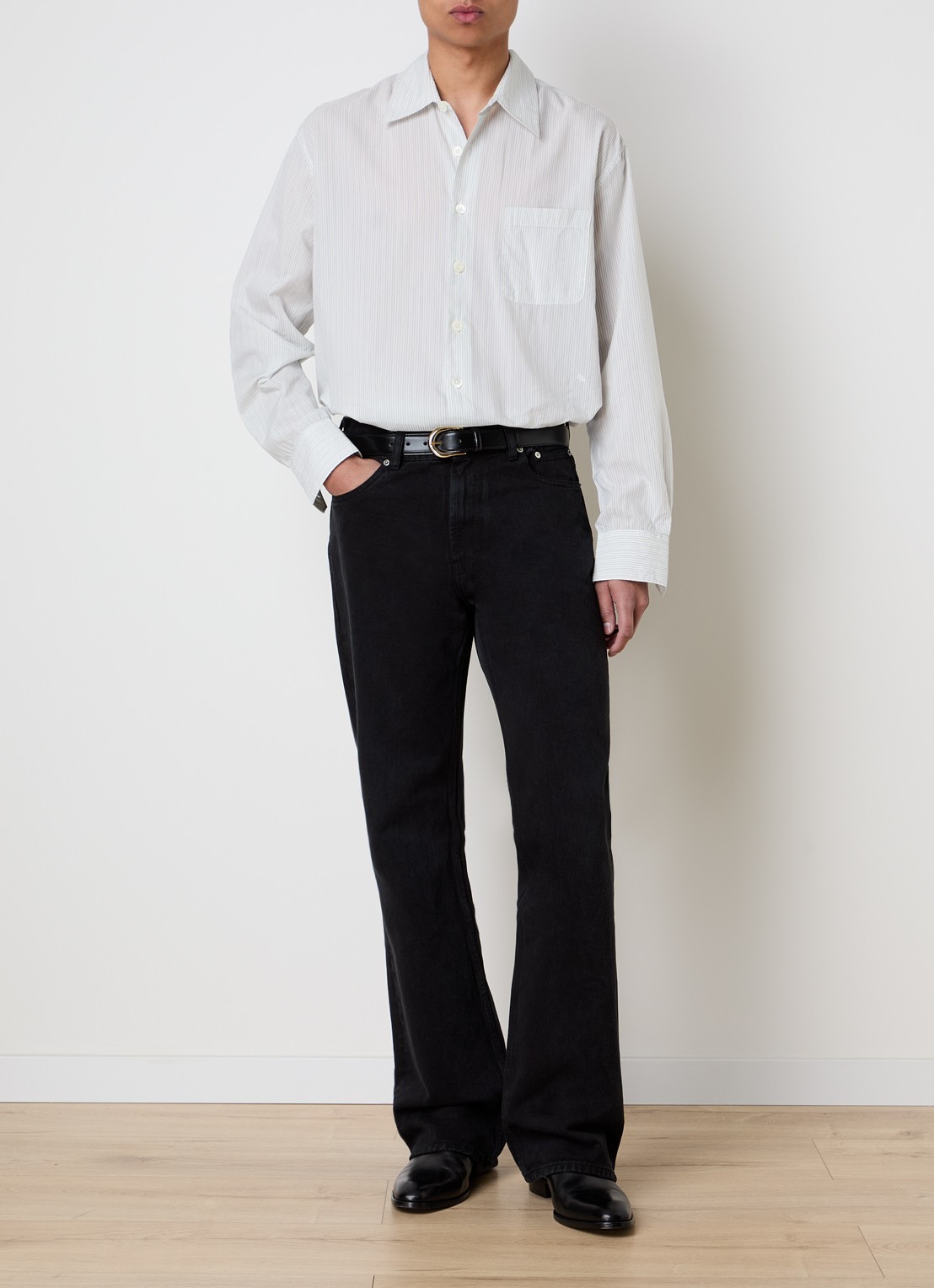 Our Legacy Carlson straight leg jeans met gekleurde wassing - voorkant 2 zwart