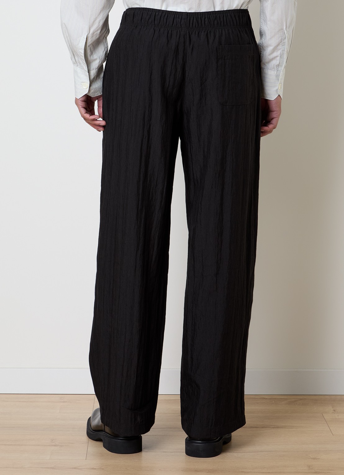 Our Legacy Loose fit pantalon in linnenblend - achterkant 6 zwart