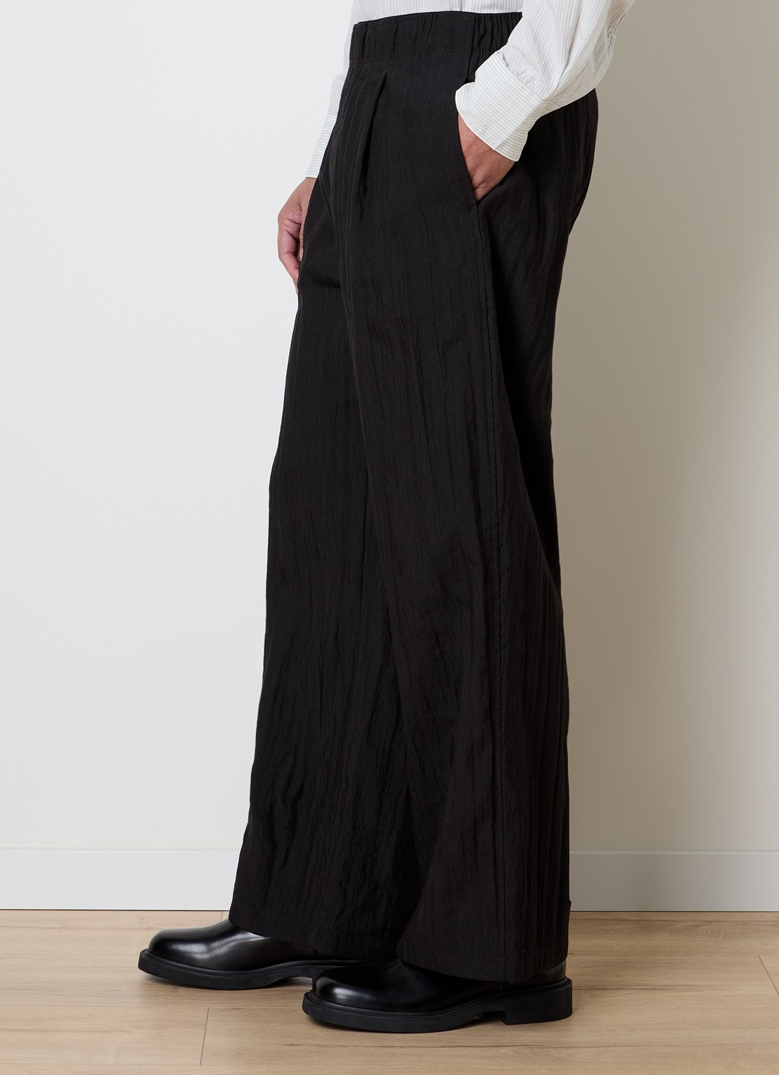 Our Legacy Loose fit pantalon in linnenblend - detail 2 zwart