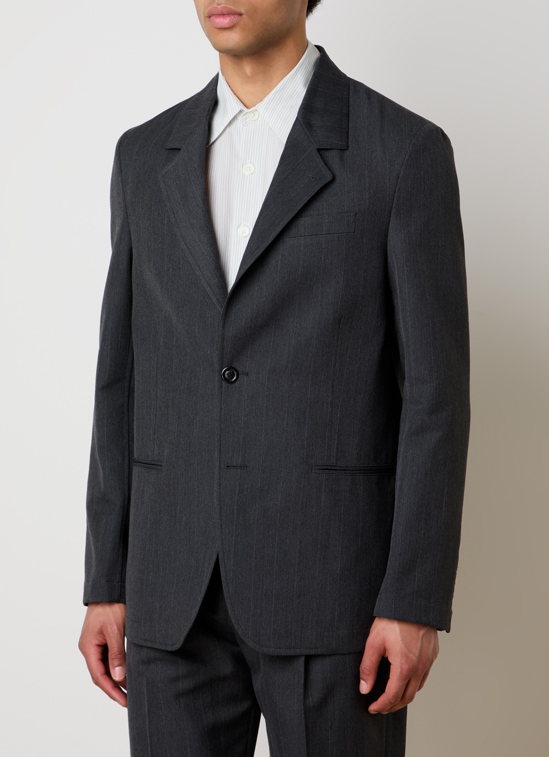 Our Legacy Regular fit colbert met paspelzakken - detail 2 antraciet