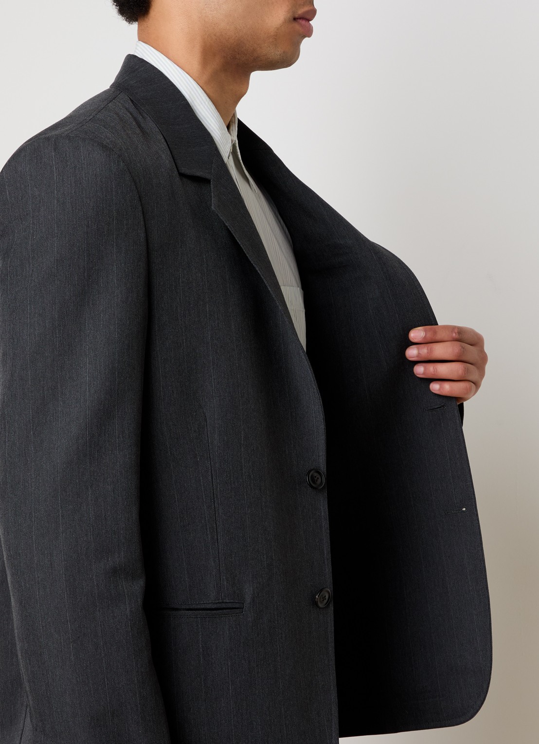 Our Legacy Regular fit colbert met paspelzakken - detail 3 antraciet