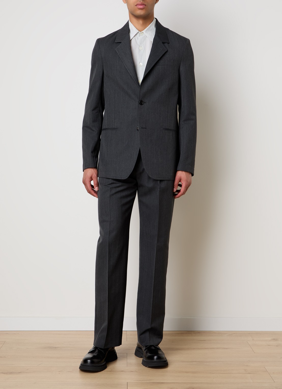 Our Legacy Regular fit colbert met paspelzakken - voorkant 6 antraciet