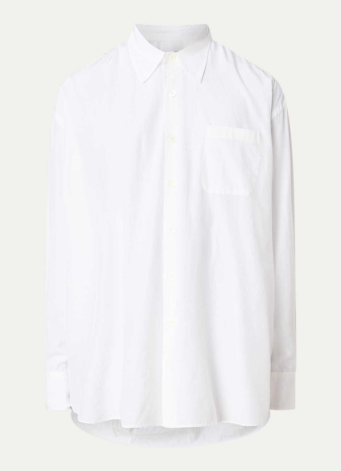 Our Legacy Regular fit overhemd in zijdeblend - voorkant wit