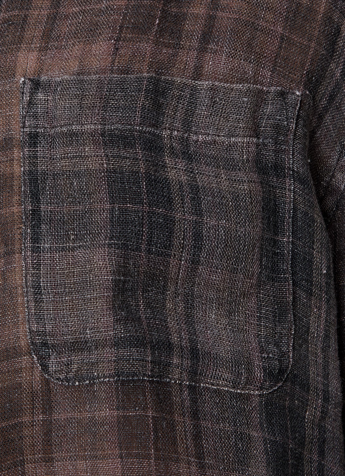 Our Legacy Regular fit overhemd met ruitdessin - detail 5 donkerbruin