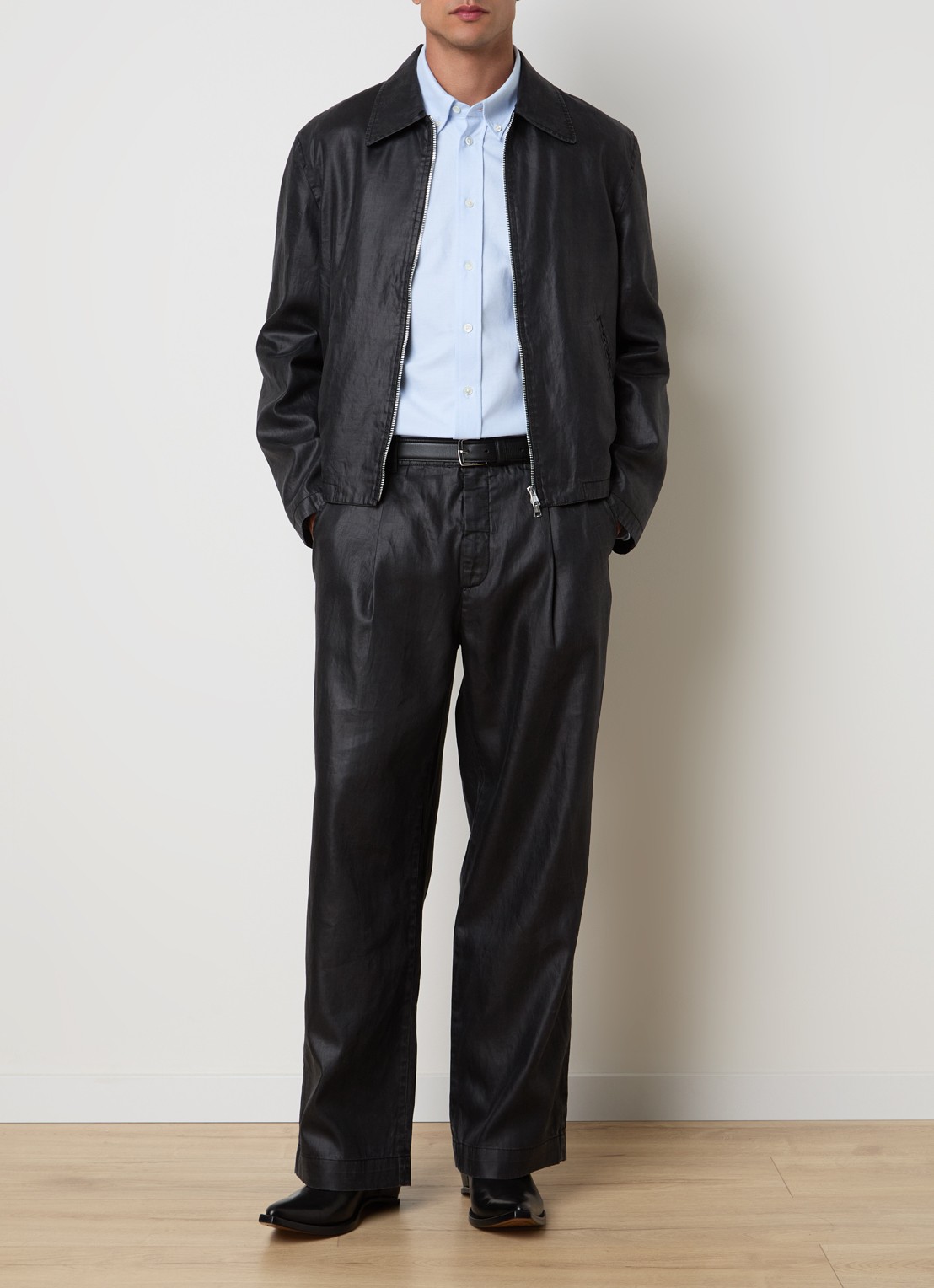 Our Legacy Straight fit pantalon met steekzakken - voorkant 6 zwart