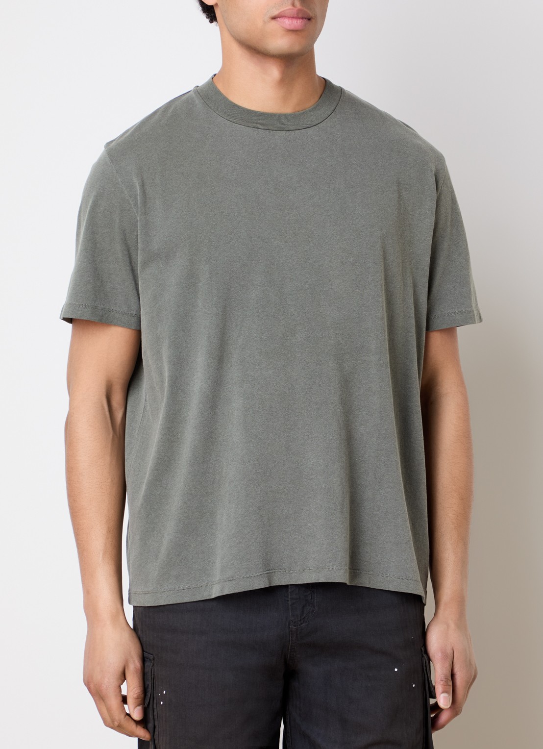 Our Legacy T-shirt met ronde hals - detail 4 olijfgroen