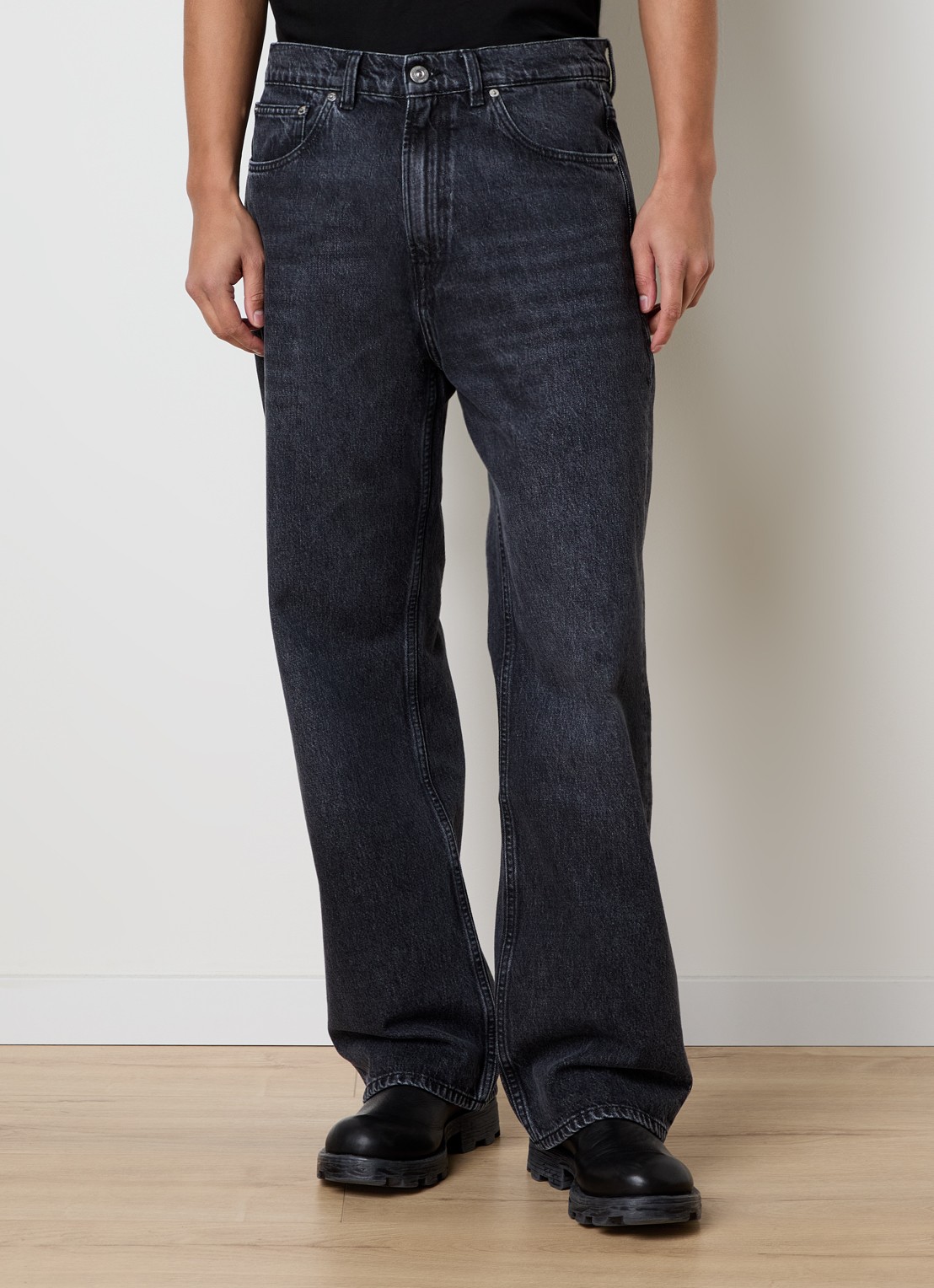 Our Legacy Third Cut straight leg jeans met gekleurde wassing - detail 4 indigo