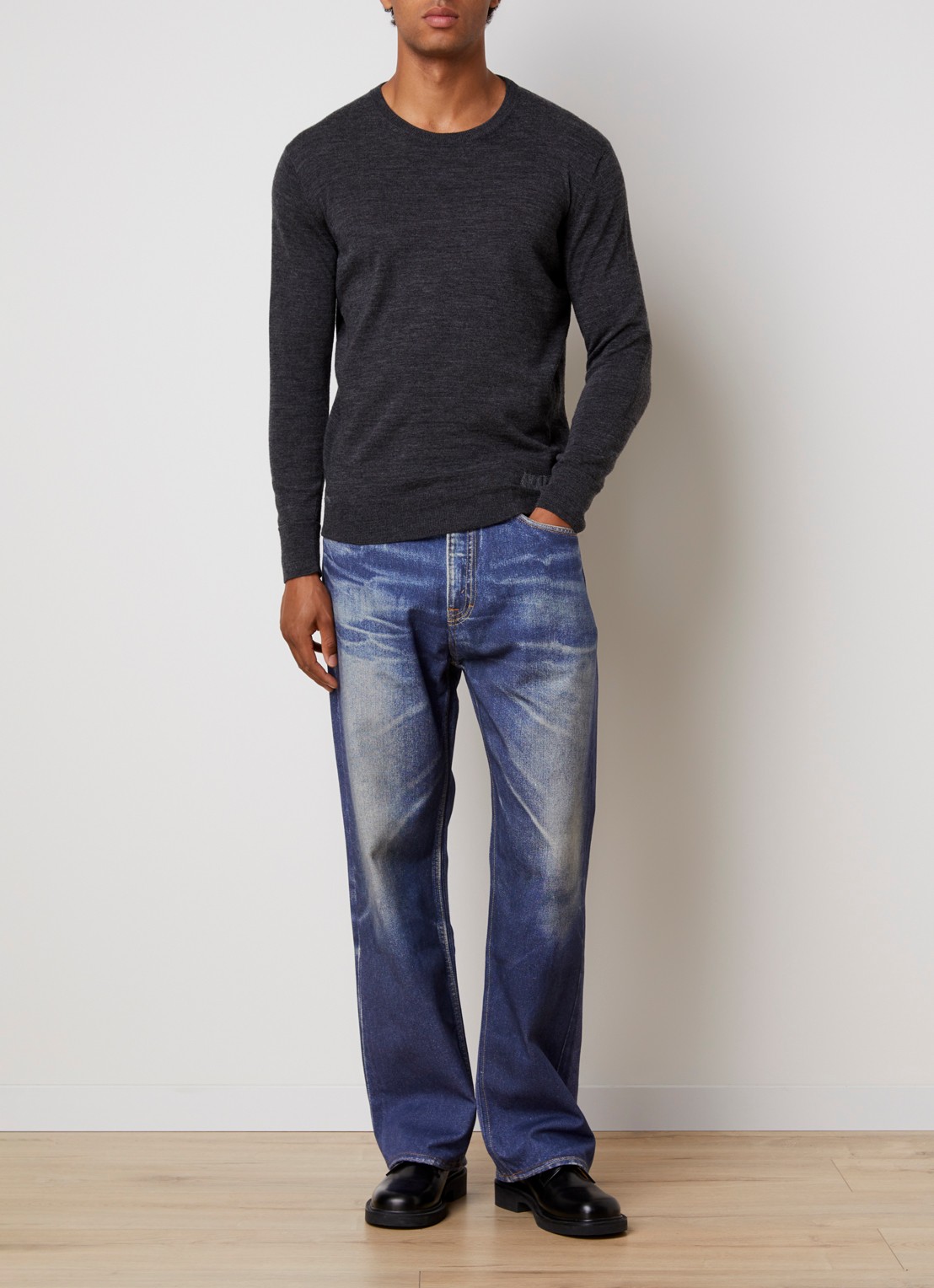 Our Legacy Third mid waist straight fit jeans met gekleurde wassing - voorkant 5 indigo