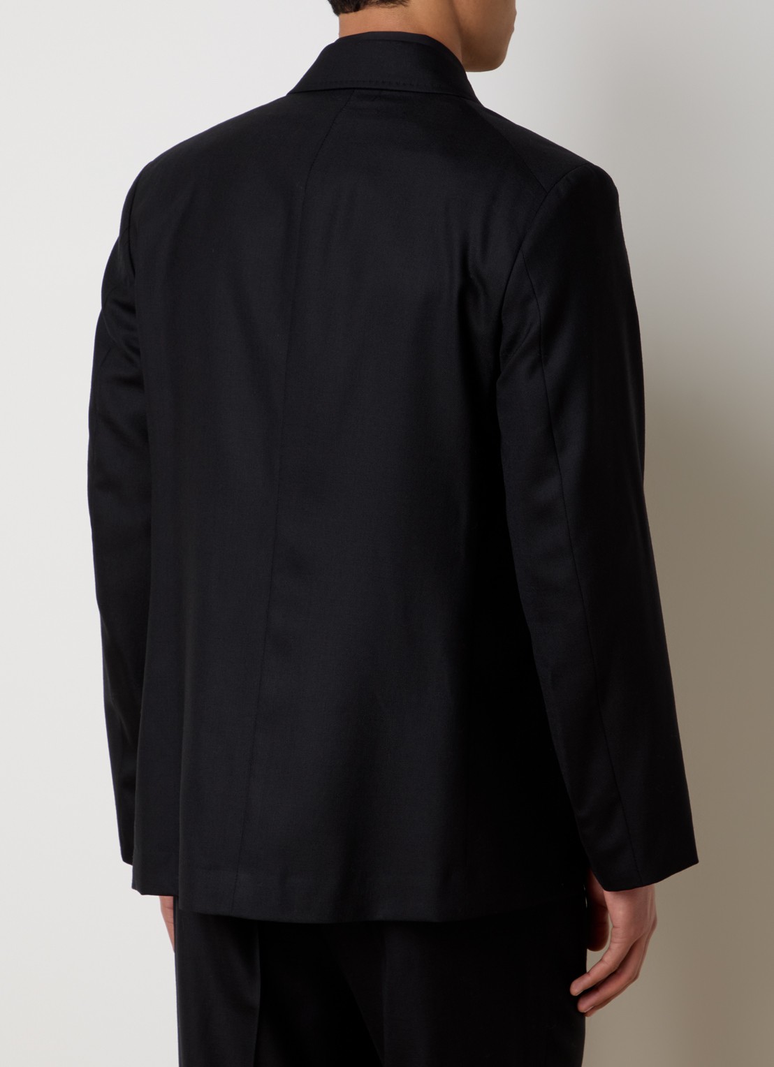 Our Legacy Unconstructed double-breasted regular fit colbert met klepzakken - achterkant zwart