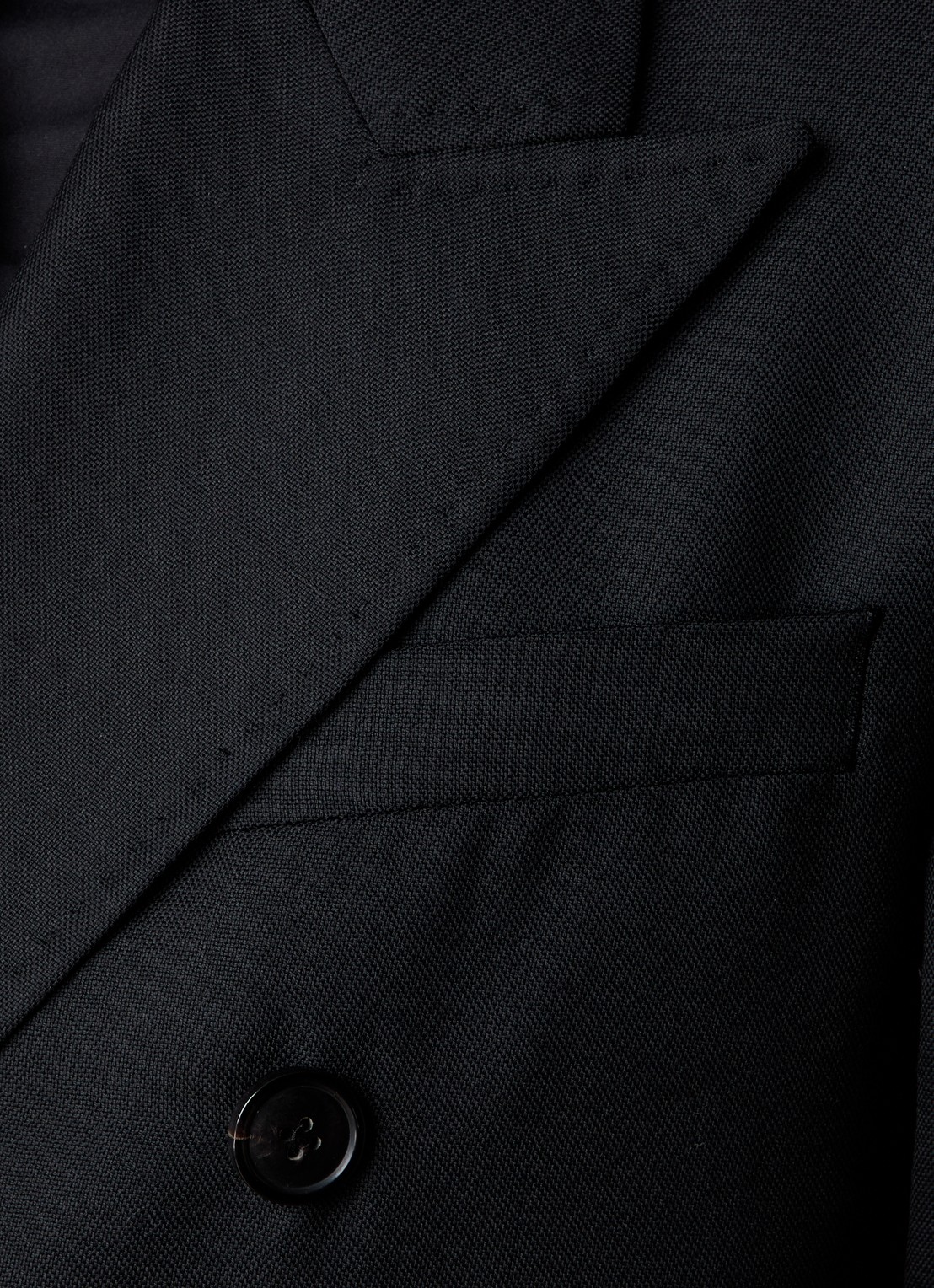 Our Legacy Unconstructed double-breasted regular fit colbert met klepzakken - detail 6 zwart