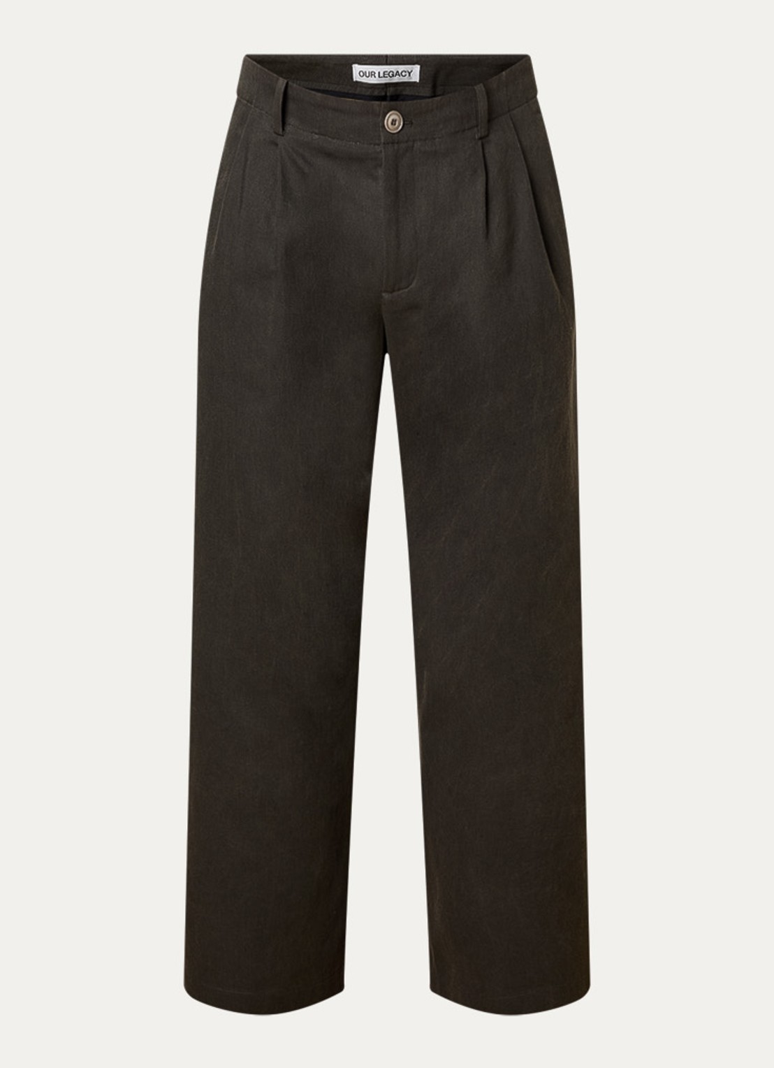 Our Legacy Wide fit chino met steekzakken - voorkant 2 donkergrijs