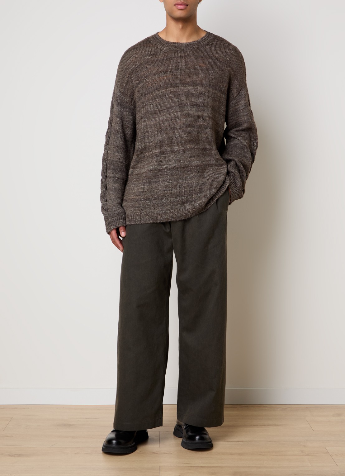 Our Legacy Wide fit chino met steekzakken - voorkant 3 donkergrijs