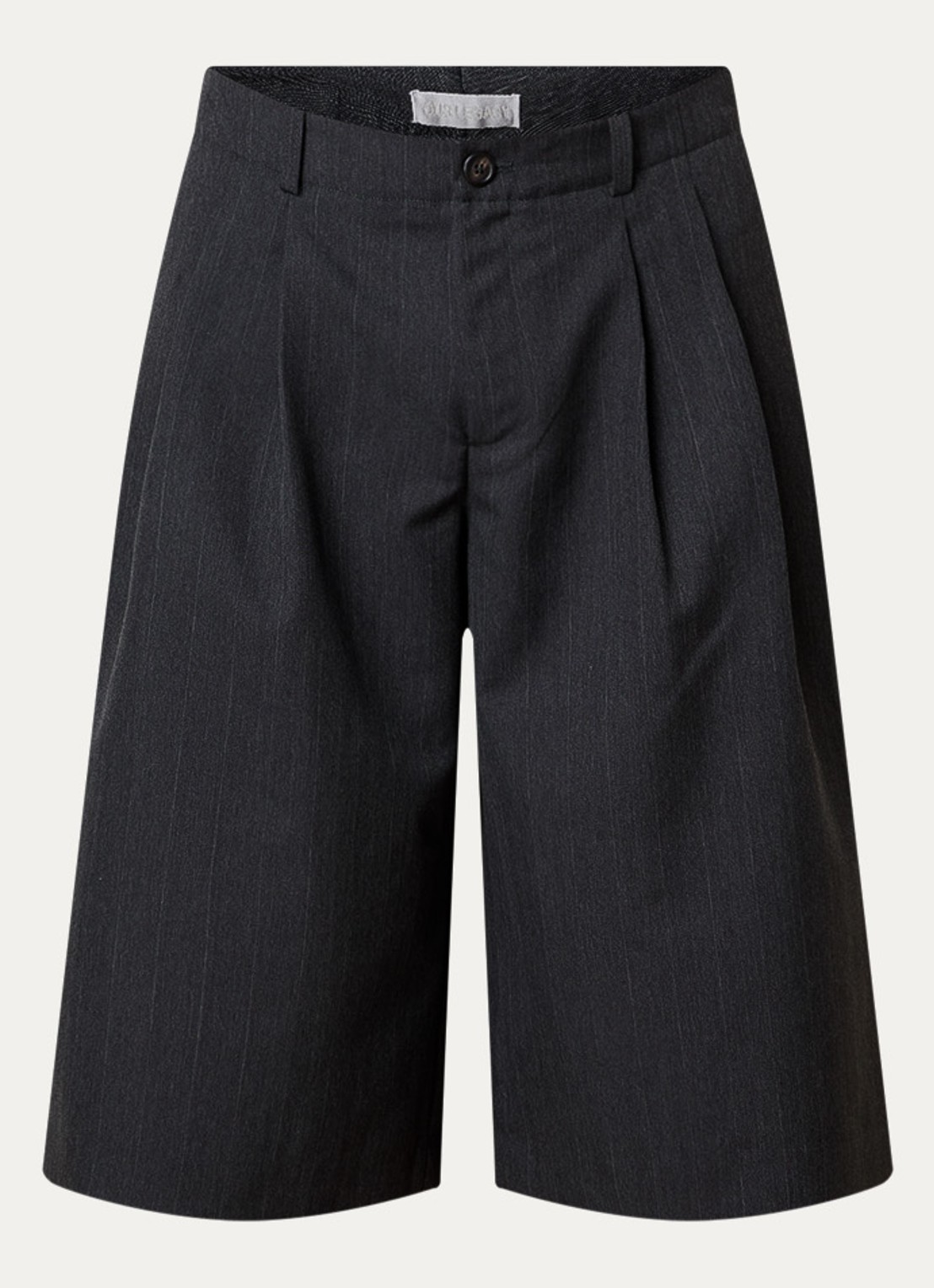 Our Legacy Wide fit korte broek met steekzakken - voorkant 2 antraciet