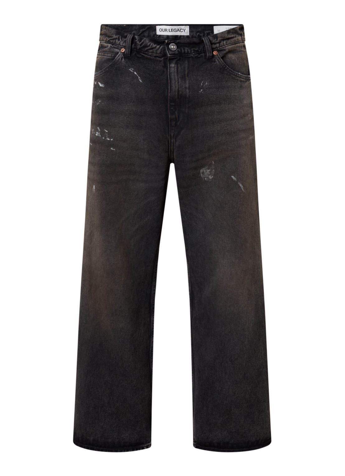 Our Legacy Wide leg jeans met gekleurde wassing - voorkant 4 antraciet
