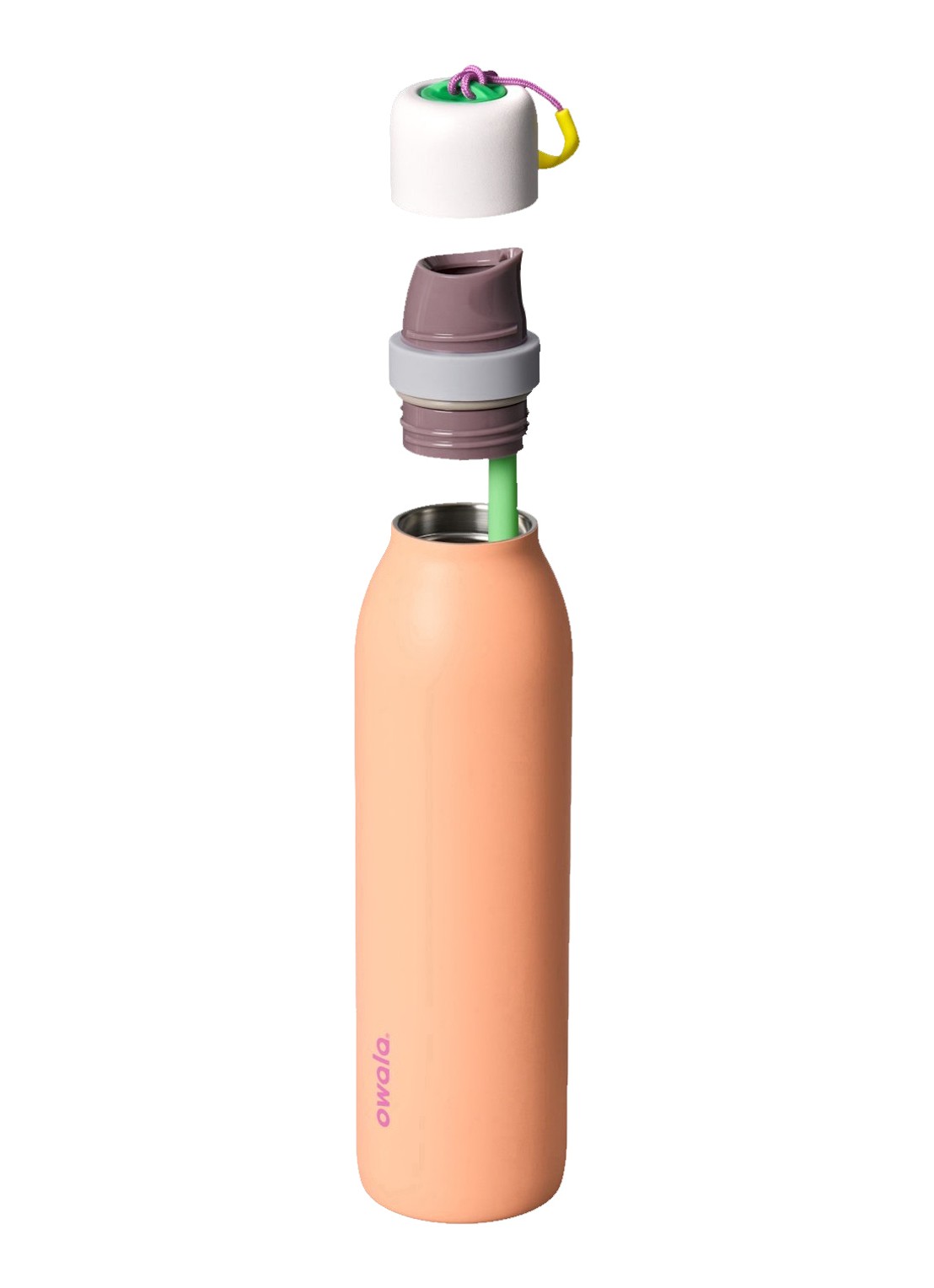 Owala FreeSip Twist waterfles 71 cl - voorkant 2 perzikroze
