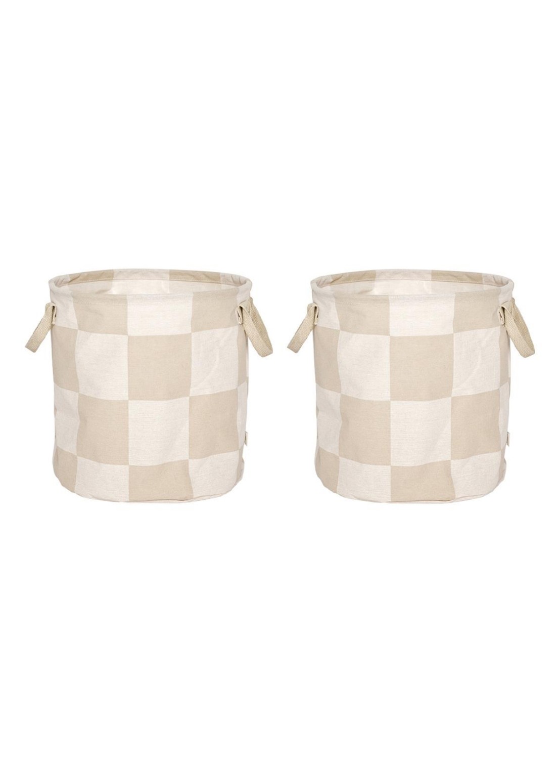 OYOY Chess opbergmand medium set van 2 - voorkant beige