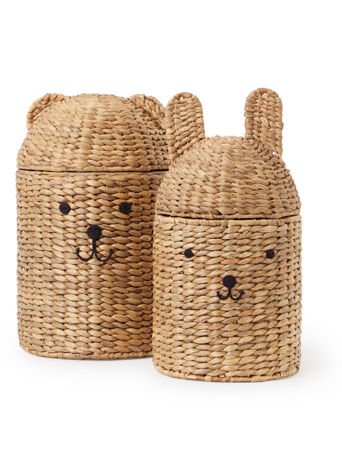 OYOY Living Design Beer en konijn opbergmand set van 2  - voorkant beige
