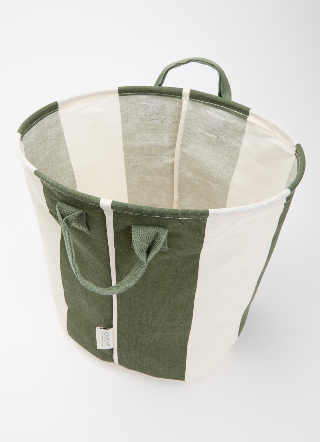 OYOY Living Design Kara mand set van 2 - voorkant 2 bronsgroen