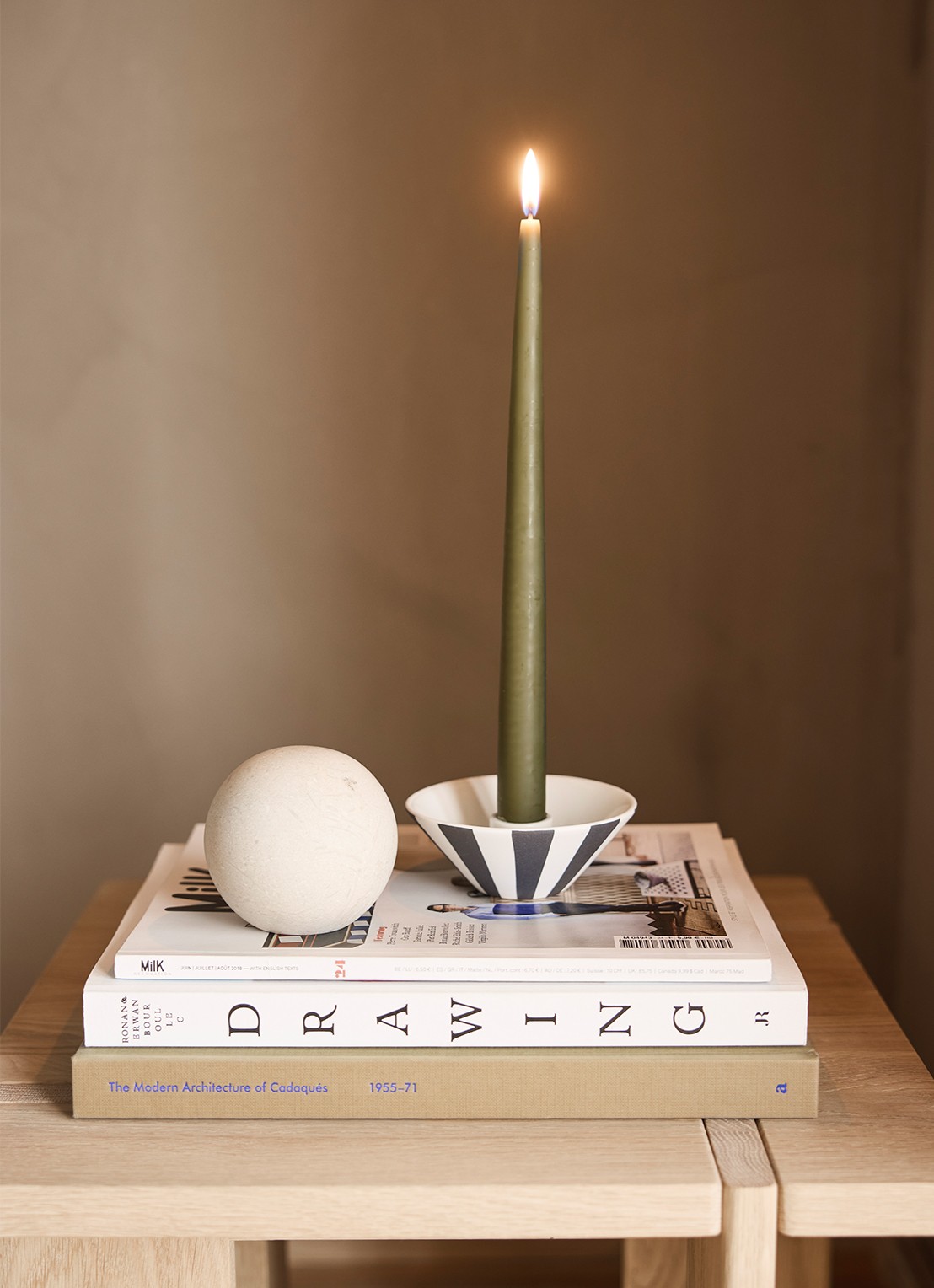 OYOY Living Design Toppu kandelaar 4 cm - voorkant 2 wit