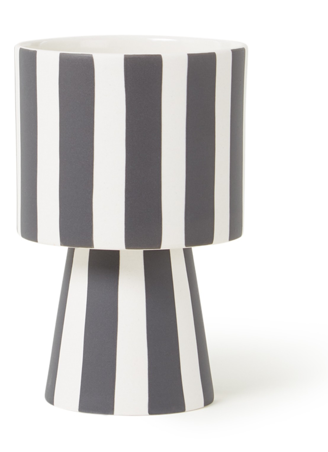 OYOY Living Design Toppu S bloempot van keramiek voor binnen - 15 cm - voorkant zwart