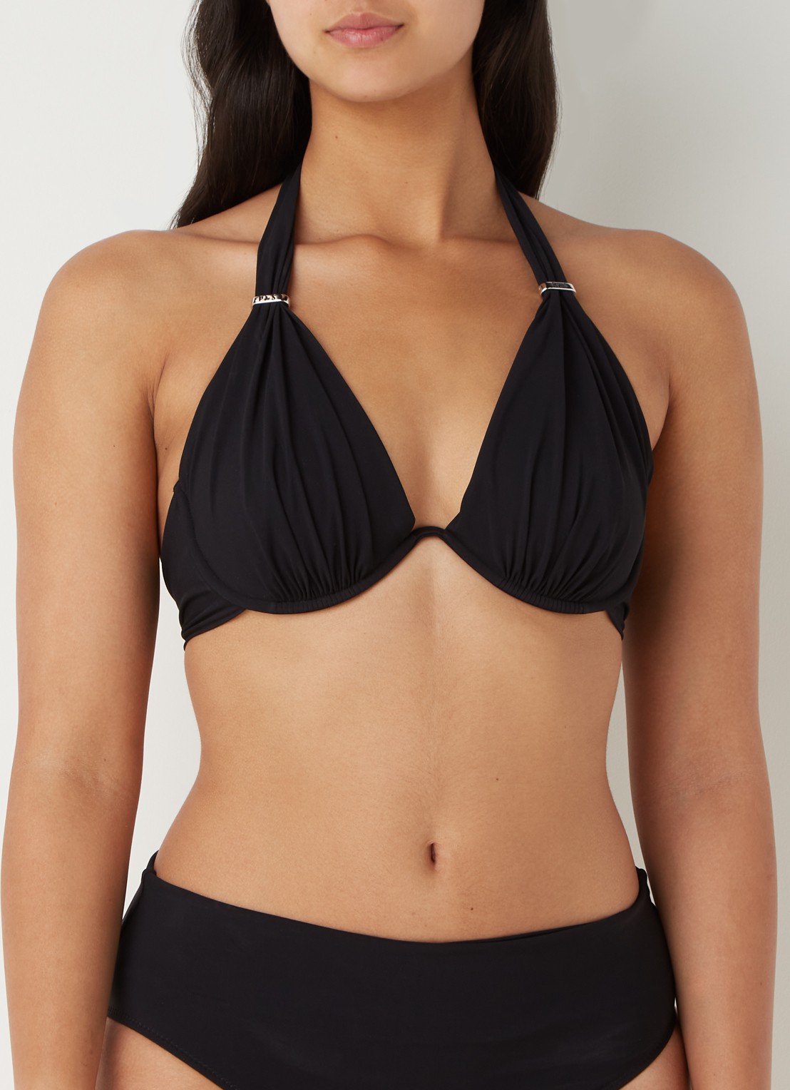 Pain de Sucre Fabia halter bikinitop met beugel - detail 4 zwart